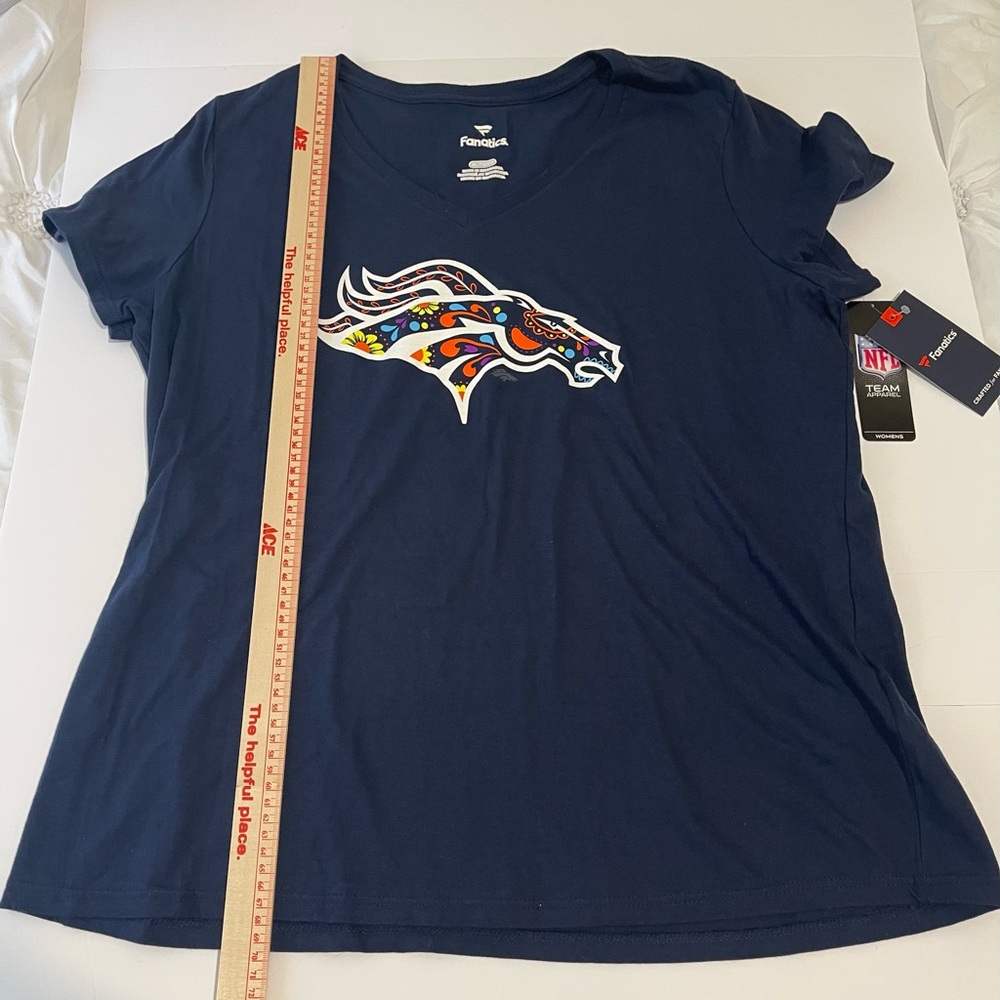 Denver Broncos Fanatics Women’s Navy Kaleidoscope Design T-Shirt XL NWT *